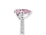White gold Fancy Pink Pear  Cut Channel Set Solitaire Engagement Ring with Four-Prong Setting_228