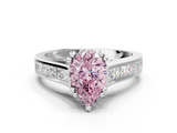 White gold Fancy Pink Pear  Cut Channel Set Solitaire Engagement Ring with Prong Setting_20