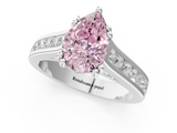 White gold Fancy Pink Pear  Cut Channel Set Solitaire Engagement Ring with Prong Setting_21