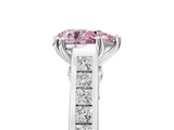 White gold Fancy Pink Pear  Cut Channel Set Solitaire Engagement Ring with Prong Setting_25