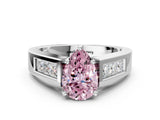 White gold Fancy Pink Pear Cut Cut Channel Set Solitaire Ring with Four-Prong Setting_24