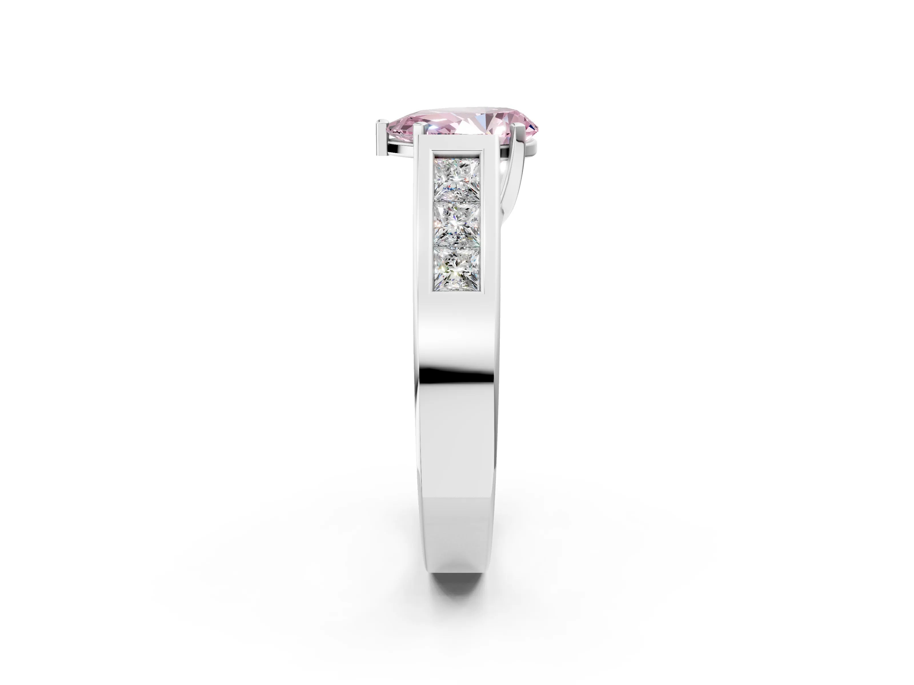 White gold Fancy Pink Pear Cut Cut Channel Set Solitaire Ring with Four-Prong Setting_26
