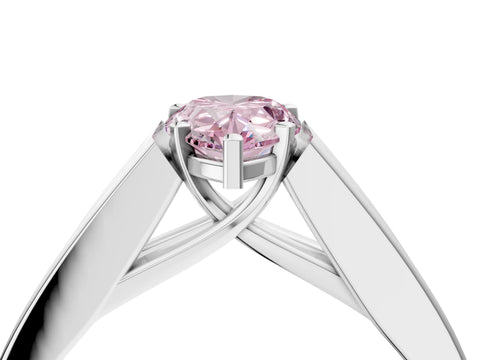White gold Fancy Pink Pear Cut Cut Channel Set Solitaire Ring with Four-Prong Setting_28