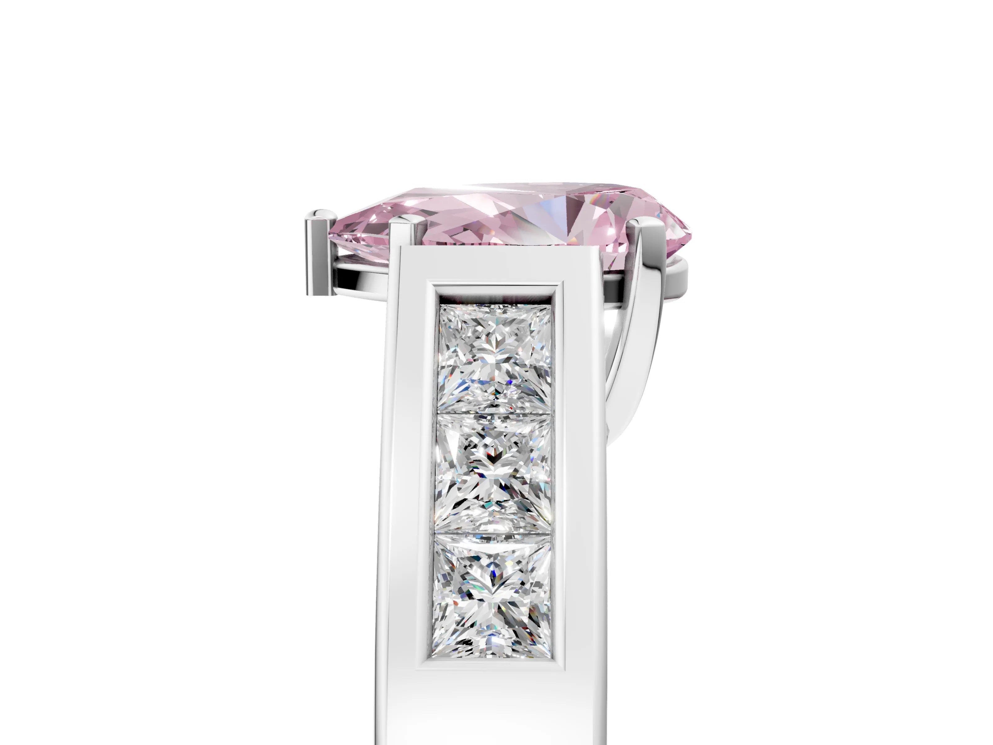 White gold Fancy Pink Pear Cut Cut Channel Set Solitaire Ring with Four-Prong Setting_29