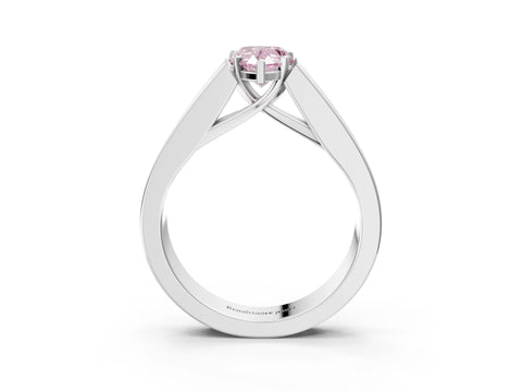 White gold Fancy Pink Pear Cut Cut Channel Set Solitaire Ring with Four-Prong Setting_3
