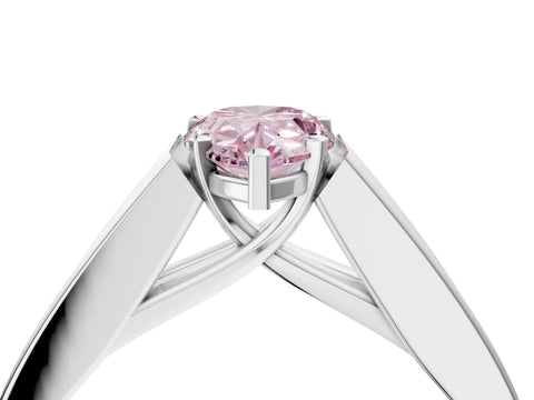 White gold Fancy Pink Pear Cut Cut Channel Set Solitaire Ring with Four-Prong Setting_4