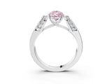 White gold Fancy Pink Pear Cut Cut Diamond Channel Set Solitaire Ring with Four-Prong Setting_123