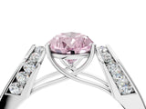 White gold Fancy Pink Pear Cut Cut Diamond Channel Set Solitaire Ring with Four-Prong Setting_124