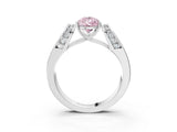 White gold Fancy Pink Pear Cut Cut Diamond Channel Set Solitaire Ring with Four-Prong Setting_159