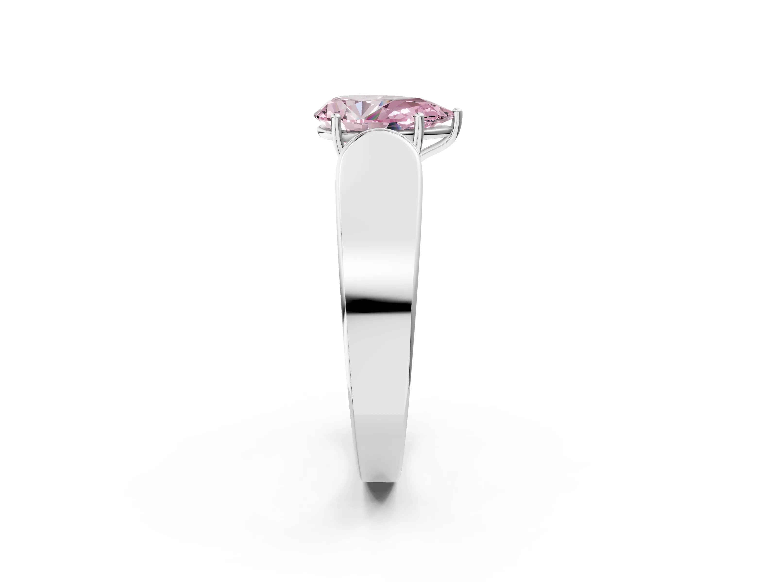 White gold Fancy Pink Pear Cut Cut Diamond Channel Set Solitaire Ring with Four-Prong Setting_2