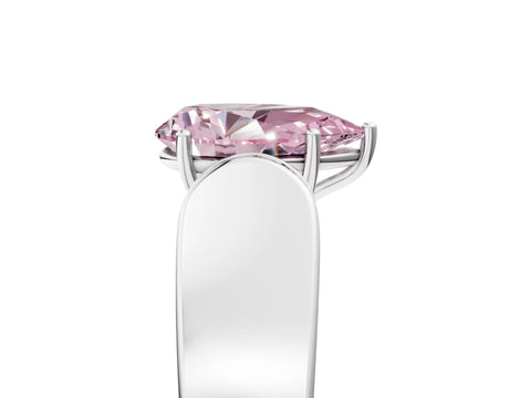 White gold Fancy Pink Pear Cut Cut Diamond Channel Set Solitaire Ring with Four-Prong Setting_5