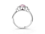 White gold Fancy Pink Pear Cut Cut Diamond Cluster Ring with Solitaire Band and Four-Prong Setting_39