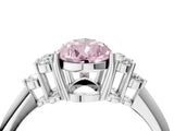 White gold Fancy Pink Pear Cut Cut Diamond Cluster Ring with Solitaire Band and Four-Prong Setting_40