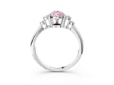 White gold Fancy Pink Pear Cut Cut Diamond Cluster Ring with Solitaire Band and Four-Prong Setting_51