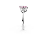 White gold Fancy Pink Pear Cut Cut Diamond Cluster Ring with Solitaire Band and Four-Prong Setting_51