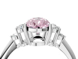 White gold Fancy Pink Pear Cut Cut Diamond Cluster Ring with Solitaire Band and Four-Prong Setting_52