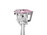 White gold Fancy Pink Pear Cut Cut Diamond Cluster Ring with Solitaire Band and Four-Prong Setting_53