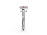 White gold Fancy Pink Pear Cut Cut Diamond Milgrain Pave Band Four-Prong Setting Ring_17