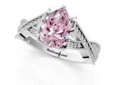 White gold Fancy Pink Pear Cut Cut Diamond Twisted Band with Milgrain Pave Setting and Four-Prong Setting_1