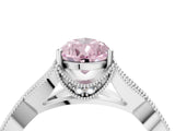 White gold Fancy Pink Pear Cut Cut Diamond Twisted Band with Milgrain Pave Setting and Four-Prong Setting_16