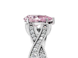 White gold Fancy Pink Pear Cut Cut Diamond Twisted Band with Milgrain Pave Setting and Four-Prong Setting_17