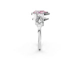 White gold Fancy Pink Pear Cut Cut Halo Diamond Infinity Band with Four-Prong Setting_2