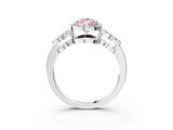 White gold Fancy Pink Pear Cut Cut Halo Diamond Infinity Band with Four-Prong Setting_3