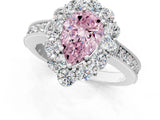 White gold Fancy Pink Pear Cut Cut Halo Diamond Pavé Engagement Ring with Milgrain Detailing_1