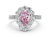 White gold Fancy Pink Pear Cut Cut Halo Diamond Pavé Engagement Ring with Milgrain Detailing_24