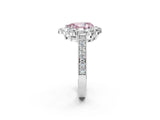 White gold Fancy Pink Pear Cut Cut Halo Diamond Pavé Engagement Ring with Milgrain Detailing_26