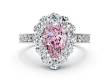 White gold Fancy Pink Pear Cut Cut Halo Diamond Pavé Engagement Ring with Milgrain Detailing_48