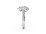 White gold Fancy Pink Pear Cut Cut Halo Diamond Pavé Engagement Ring with Milgrain Detailing_50