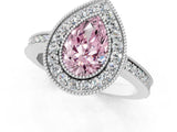 White gold Fancy Pink Pear Cut Cut Halo Pavé Diamond Ring_1
