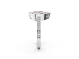 White gold Fancy Pink Pear Cut Cut Halo Pavé Diamond Ring_2