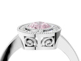 White gold Fancy Pink Pear Cut Cut Halo Pavé Diamond Ring_4