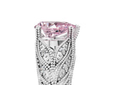 White gold Fancy Pink Pear Cut Cut Milgrain Pave Diamond Engagement Ring with Four-Prong Setting_8
