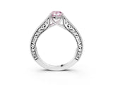 White gold Fancy Pink Pear Cut Cut Pave Band Milgrain Solitaire Ring_3