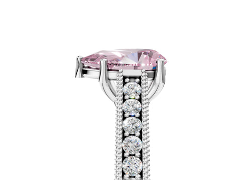 White gold Fancy Pink Pear Cut Cut Pave Band Milgrain Solitaire Ring_5