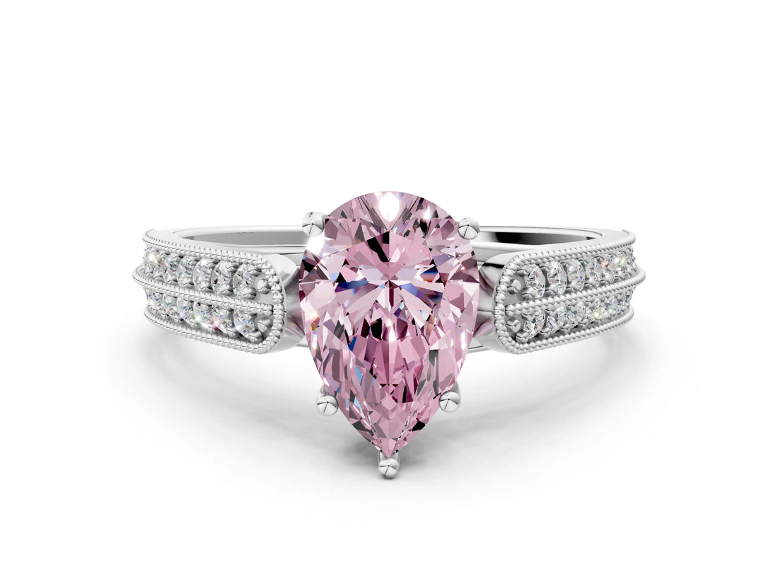 White gold Fancy Pink Pear Cut Cut Pave Split Shank Engagement Ring with Four-Prong Setting_12