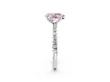 White gold Fancy Pink Pear Cut Diamond Brilliant Solitaire Ring with Pavé Band and Four-Prong Setting_14