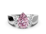 White gold Fancy Pink Pear Cut Diamond Channel Set Solitaire Ring with Four-Prong Setting_37