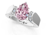 White gold Fancy Pink Pear Cut Diamond Channel Set Solitaire Ring with Four-Prong Setting_38