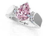 White gold Fancy Pink Pear Cut Diamond Channel Set Solitaire Ring with Four-Prong Setting_52