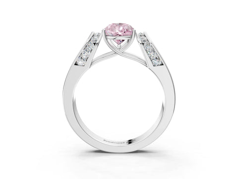 White gold Fancy Pink Pear Cut Diamond Channel Set Solitaire Ring with Four-Prong Setting_54
