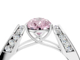 White gold Fancy Pink Pear Cut Diamond Channel Set Solitaire Ring with Four-Prong Setting_55