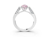 White gold Fancy Pink Pear Cut Diamond Channel Set Solitaire Ring with Four-Prong Setting_60