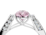 White gold Fancy Pink Pear Cut Diamond Channel Set Solitaire Ring with Four-Prong Setting_61