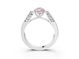 White gold Fancy Pink Pear Cut Diamond Channel Set Solitaire Ring with Four-Prong Setting_62