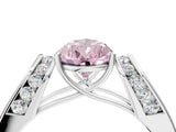 White gold Fancy Pink Pear Cut Diamond Channel Set Solitaire Ring with Four-Prong Setting_63
