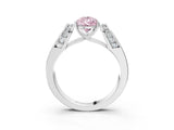 White gold Fancy Pink Pear Cut Diamond Channel Set Solitaire Ring with Four-Prong Setting_72